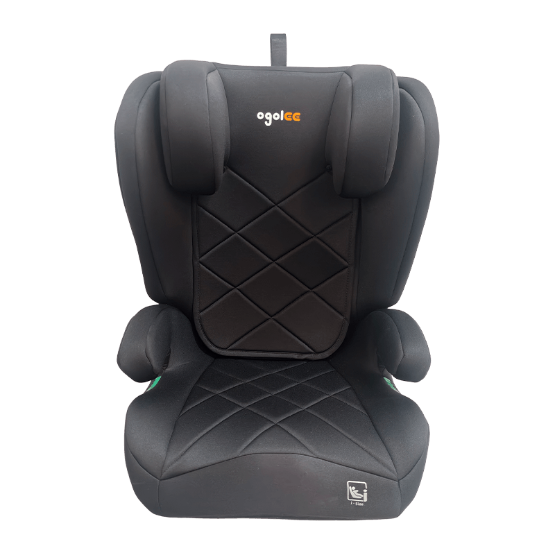 isofix 카시트가있는 OG303B, 그룹 2 3 카시트, 부스터 접이식, 엠보싱이있는 검은 색